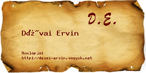 Dévai Ervin névjegykártya